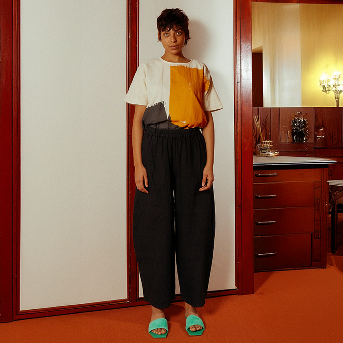 L.F Markey Basic Black Linen Trousers