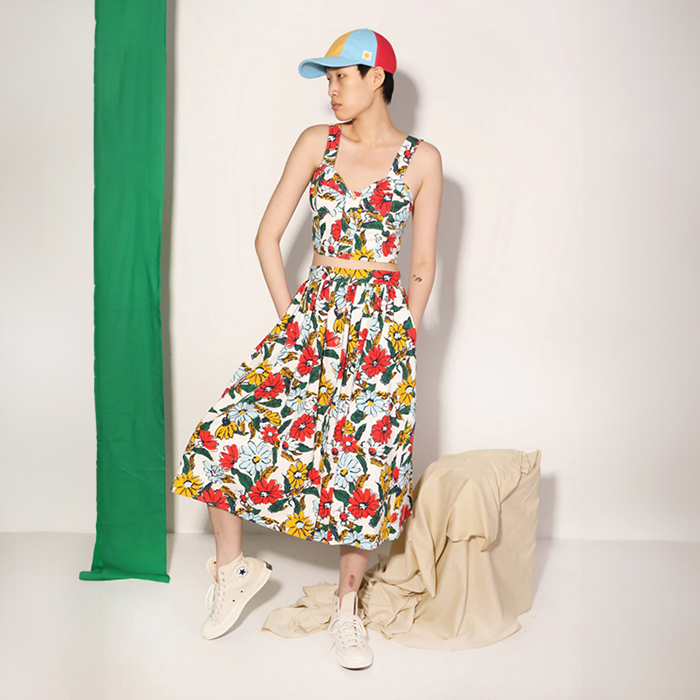 L.F Markey Cosmos Floral Elm Bralet