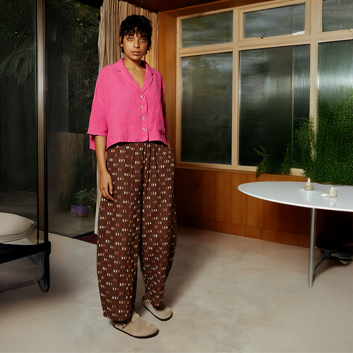 L. F Markey Grant Chocolate Jacquard Trousers