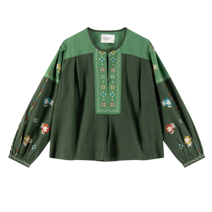 Leon & Harper Chuki Green Blouse