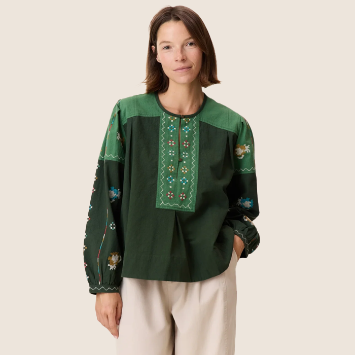 Leon & Harper Chuki Green Blouse