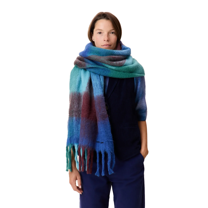 Leon & Harper Elton Crx Blue Scarf