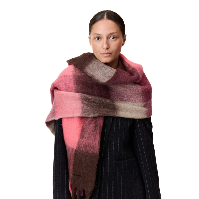 Leon & Harper Elton Crx Pink Scarf