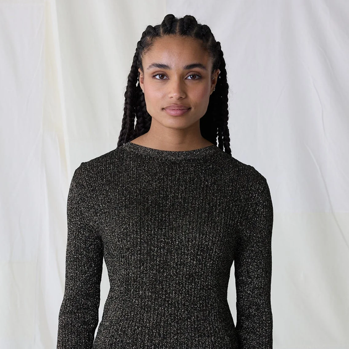 Leon & Harper Mela Plain Black Sweater