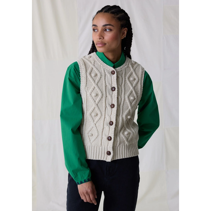 Leon & Harper Milka Sea Off White Waistcoat