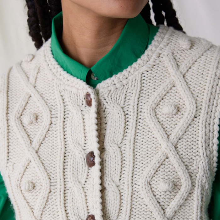 Leon & Harper Milka Sea Off White Waistcoat