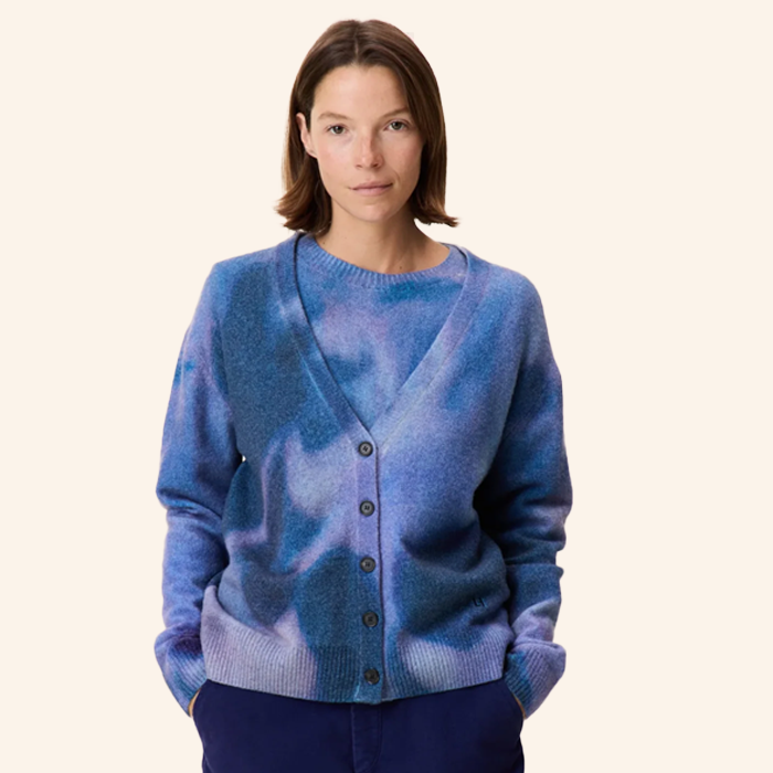 Leon & Harper Ming Plain Blue Cardigan