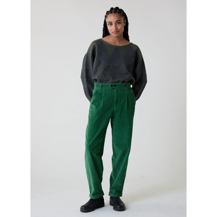 Leon & Harper Prom Green Corduroy Trousers