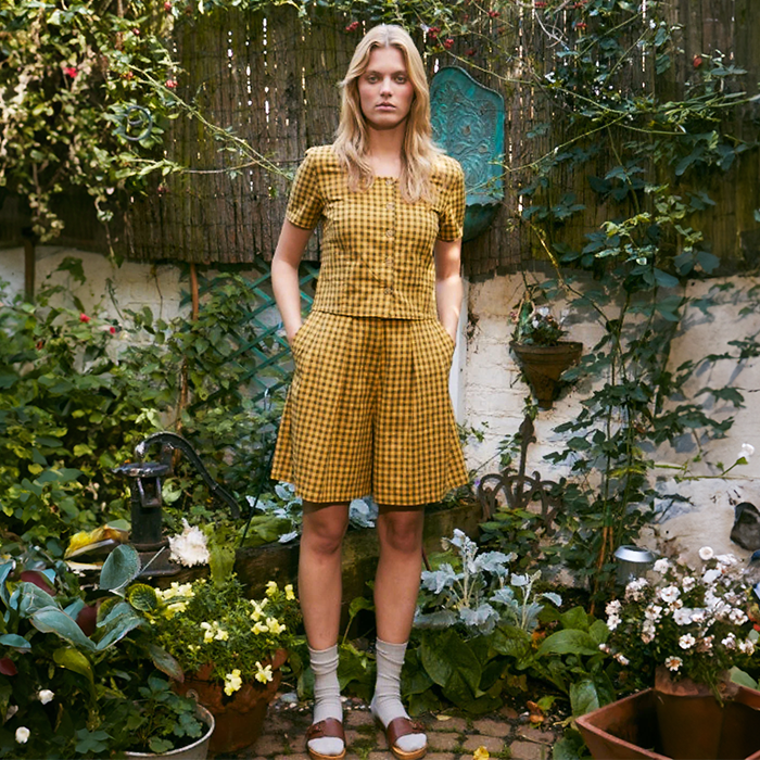 Meadows Sanne Toffee Gingham Shorts