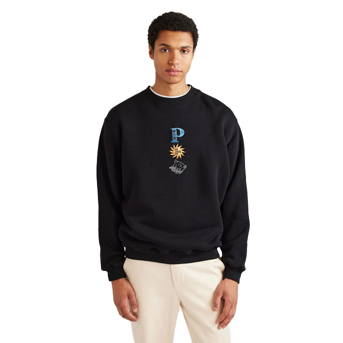 Percival Drop Cap Black Sweatshirt