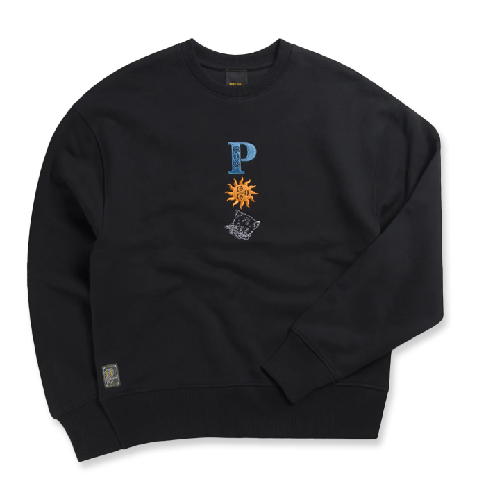 Percival Drop Cap Black Sweatshirt