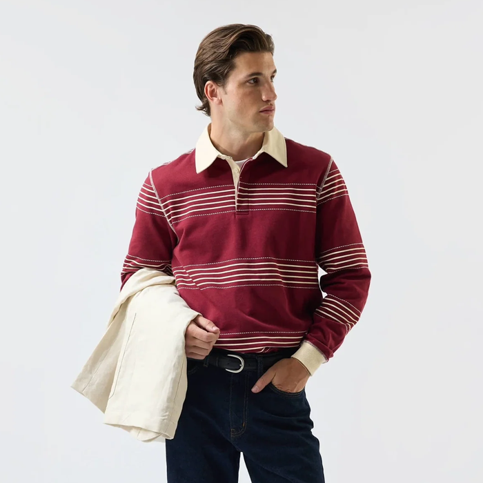 Percival Editor Burgundy Rugby Top
