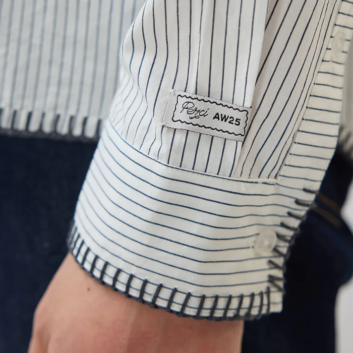 Percival Index Stripe Ecru Shirt