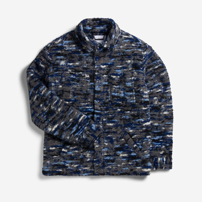 Percival Blanket Blue Wool Overshirt