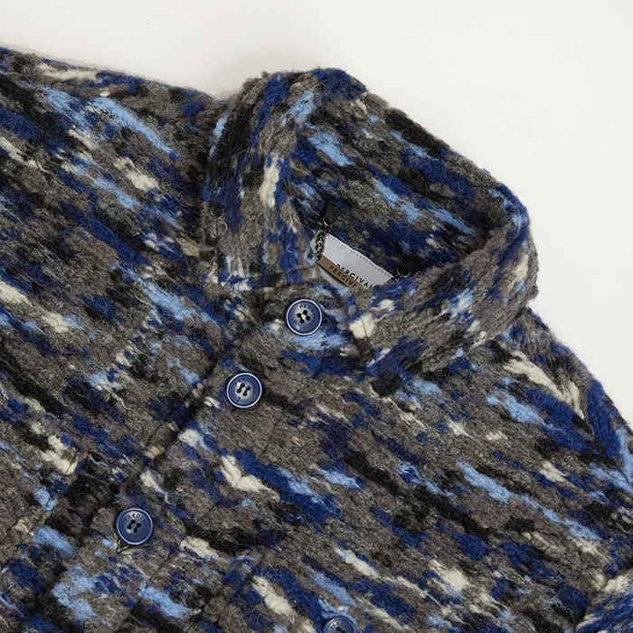 Percival Blanket Blue Wool Overshirt