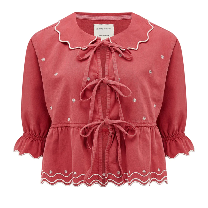 Seventy & Mochi Ana Vintage Red Blouse
