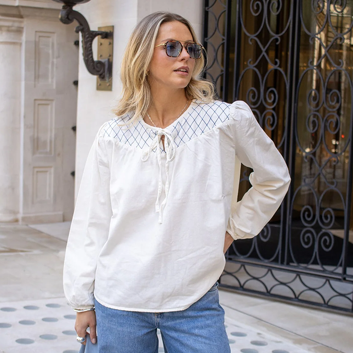 Seventy & Mochi Clio Ecru Blouse