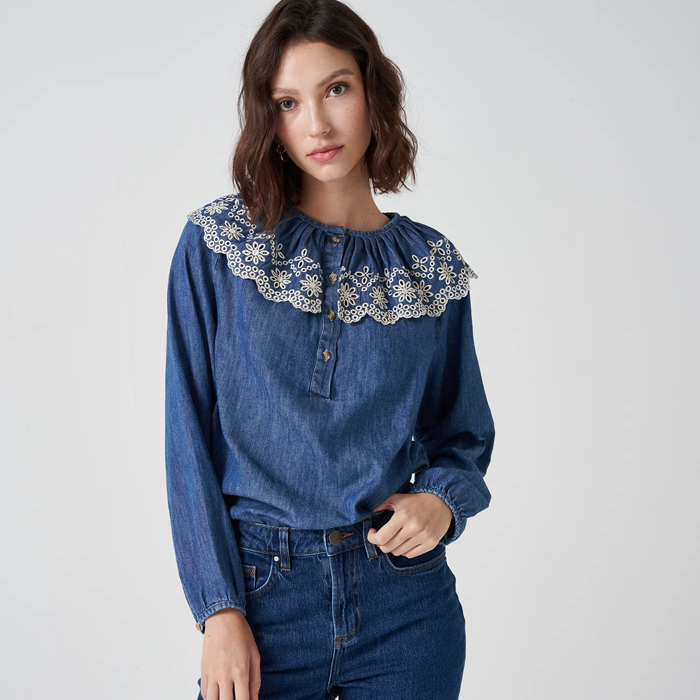 Seventy & Mochi Dylan Denim Blouse