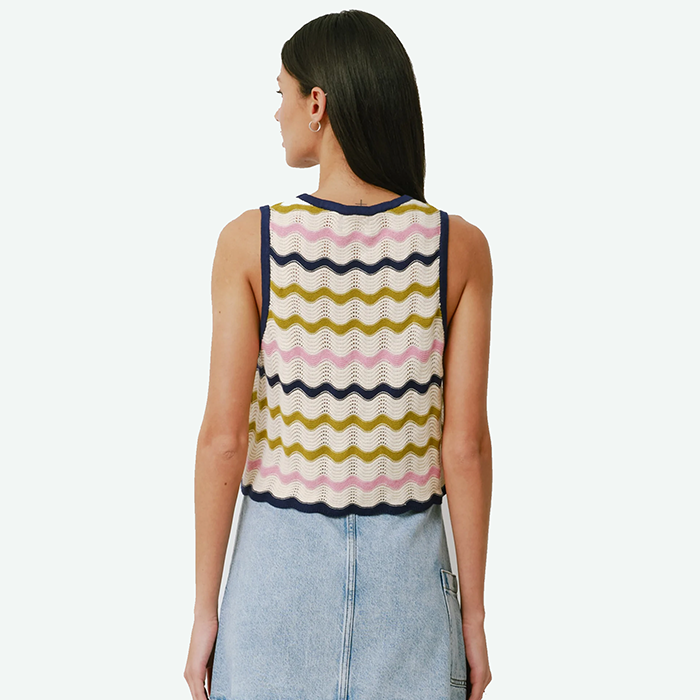 Seventy & Mochi Edie Lime Stripe Vest