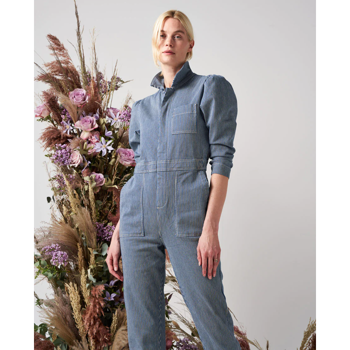 Seventy + Mochi Lorna Stripe Denim Jumpsuit
