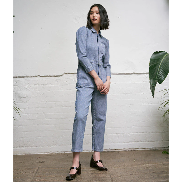 Seventy + Mochi Lorna Stripe Denim Jumpsuit