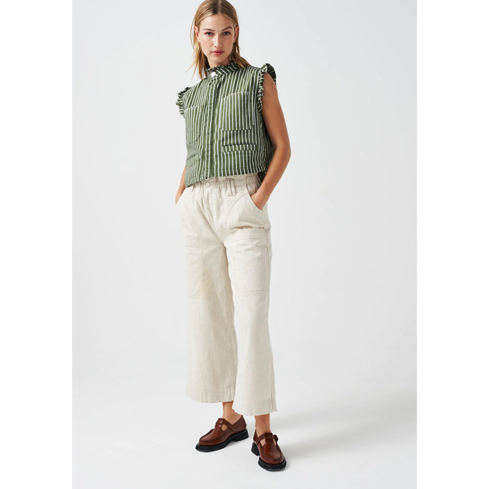 Seventy + Mochi Louis Ecru Hemp Cargo Pants