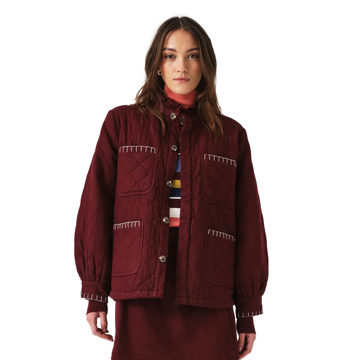Seventy & Mochi Quilted Pablo Mulberry Jacket
