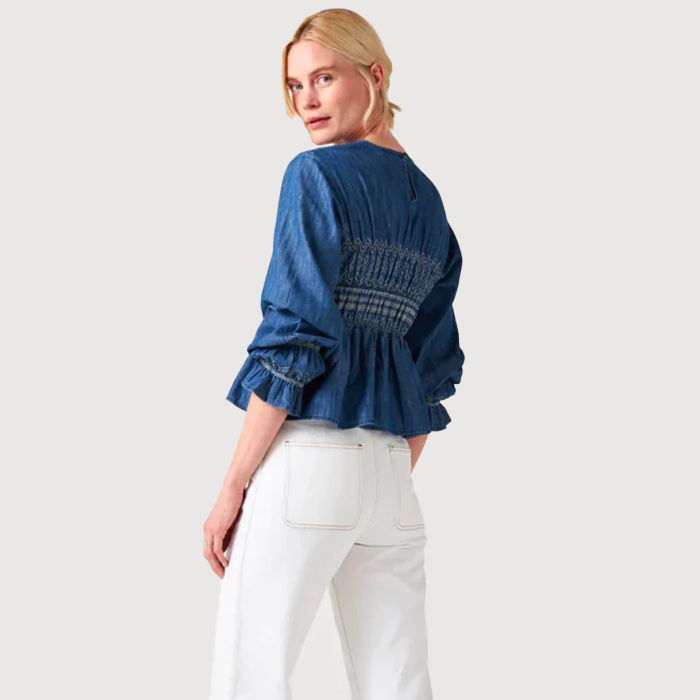 Seventy + Mochi Sally Washed Indigo Blouse