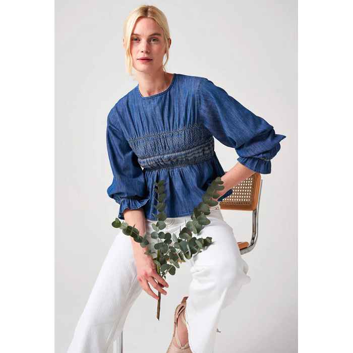 Seventy + Mochi Sally Washed Indigo Blouse
