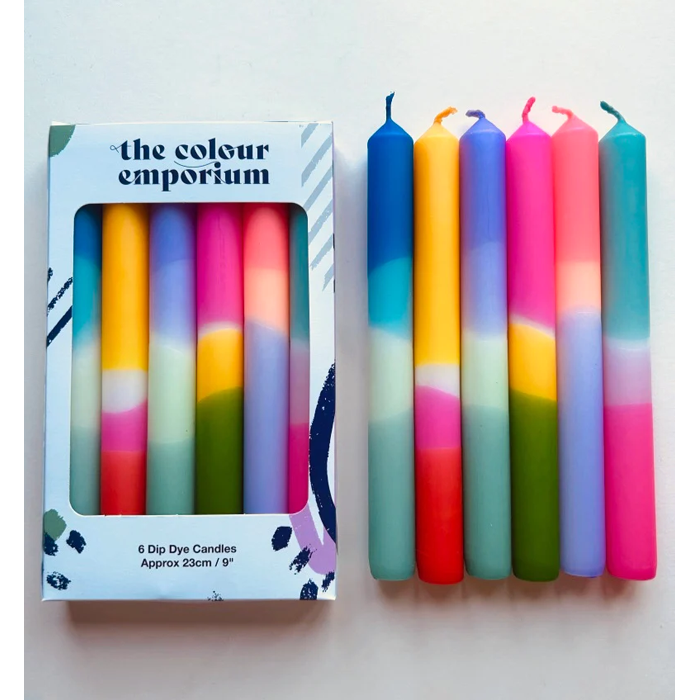 The Colour Emporium Brights Dip Dye Set Of 6 Candles