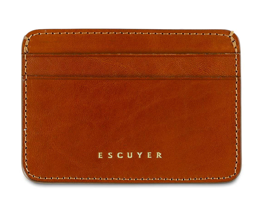 Escuyer Cognac Leather Card Holder