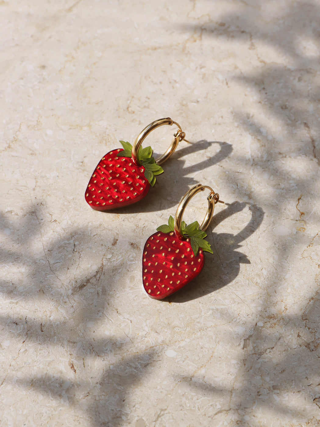 Wolf & Moon Strawberry Hoop Earrings