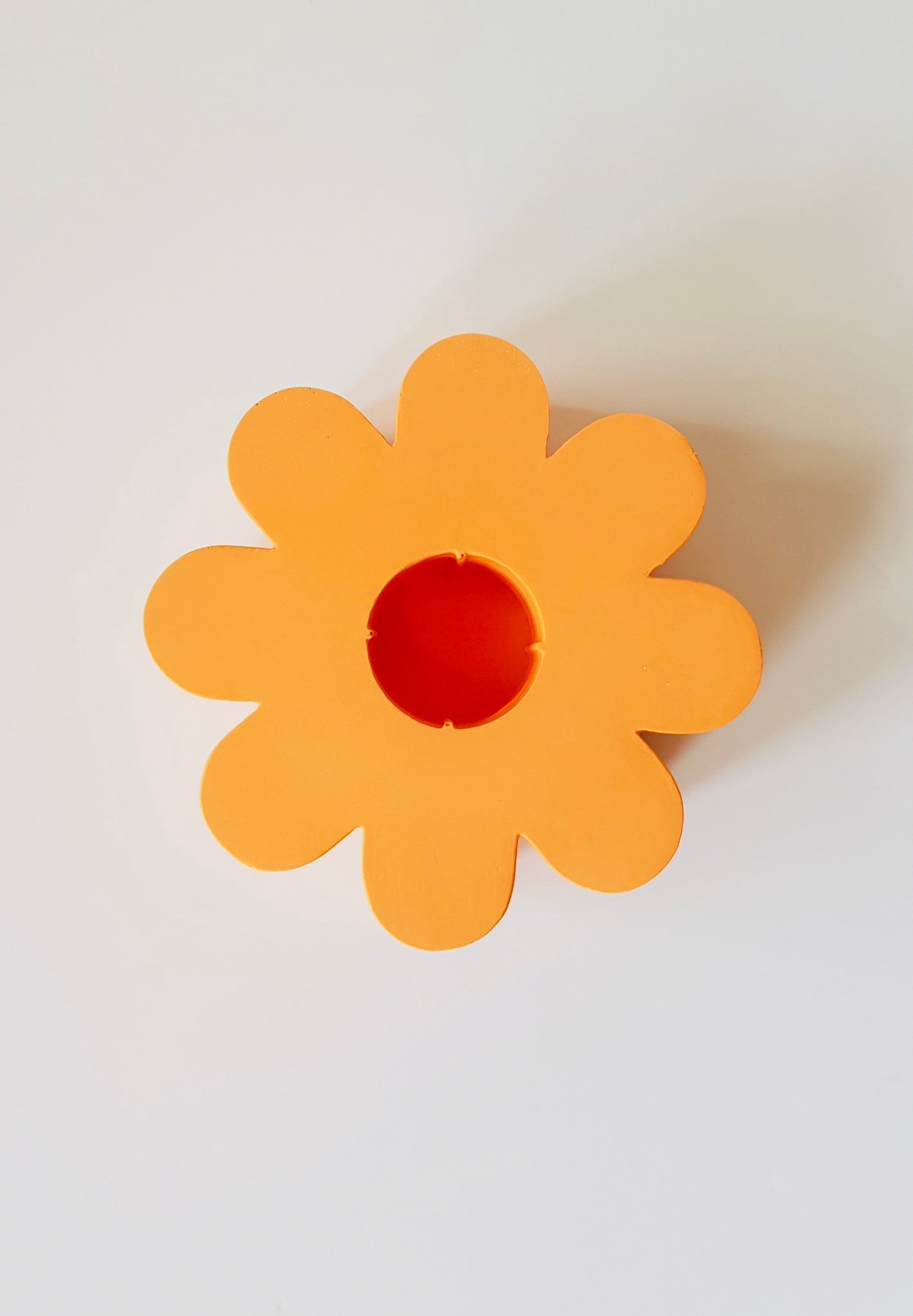 Lottie Hall Orange Jesmonite Flower Daisy Candle Holder