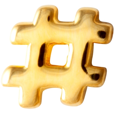 Lulu Copenhagen Hashtag Gold Plated Stud Earring