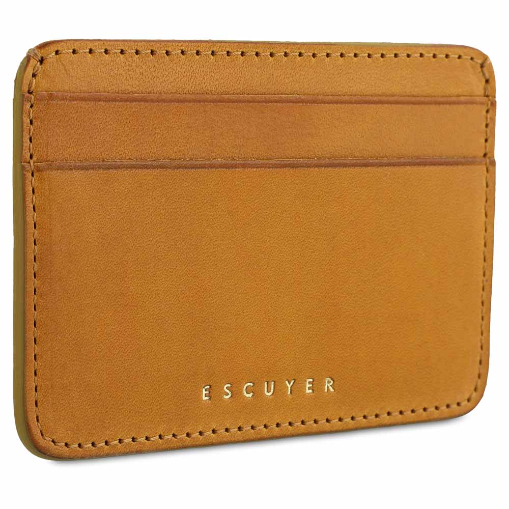 Escuyer Yellow Leather Card Holder