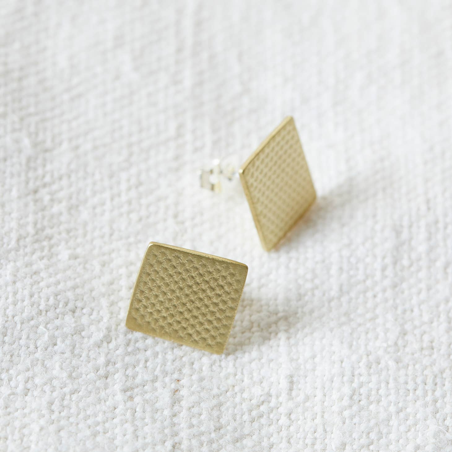 Just Trade Textured Maya Square Stud Earrings