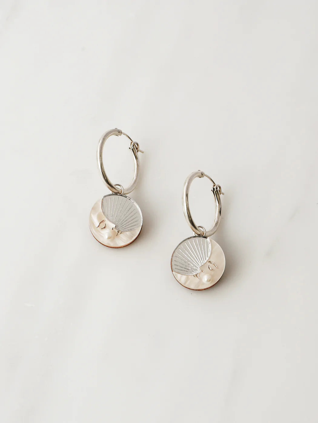 Wolf & Moon Moon II Sterling Silver Hoop Earrings