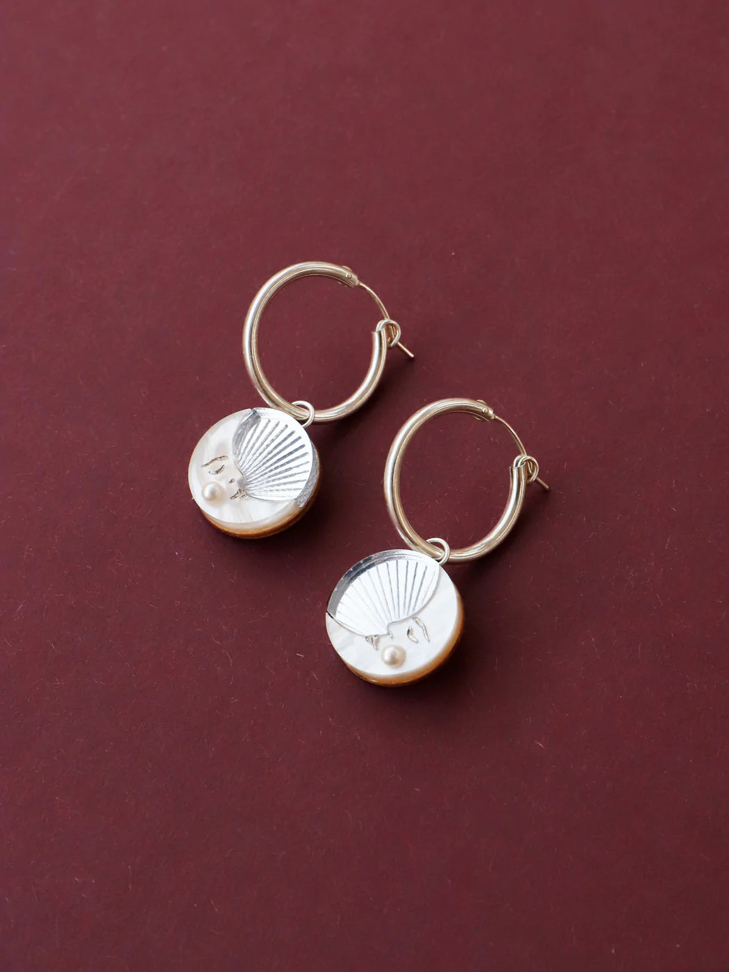 Wolf & Moon Moon II Sterling Silver Hoop Earrings