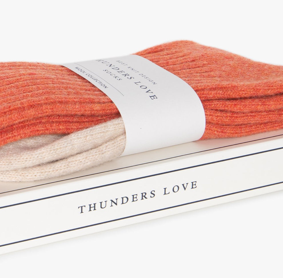 Thunders Love Vintage Orange Wool Men’s Socks