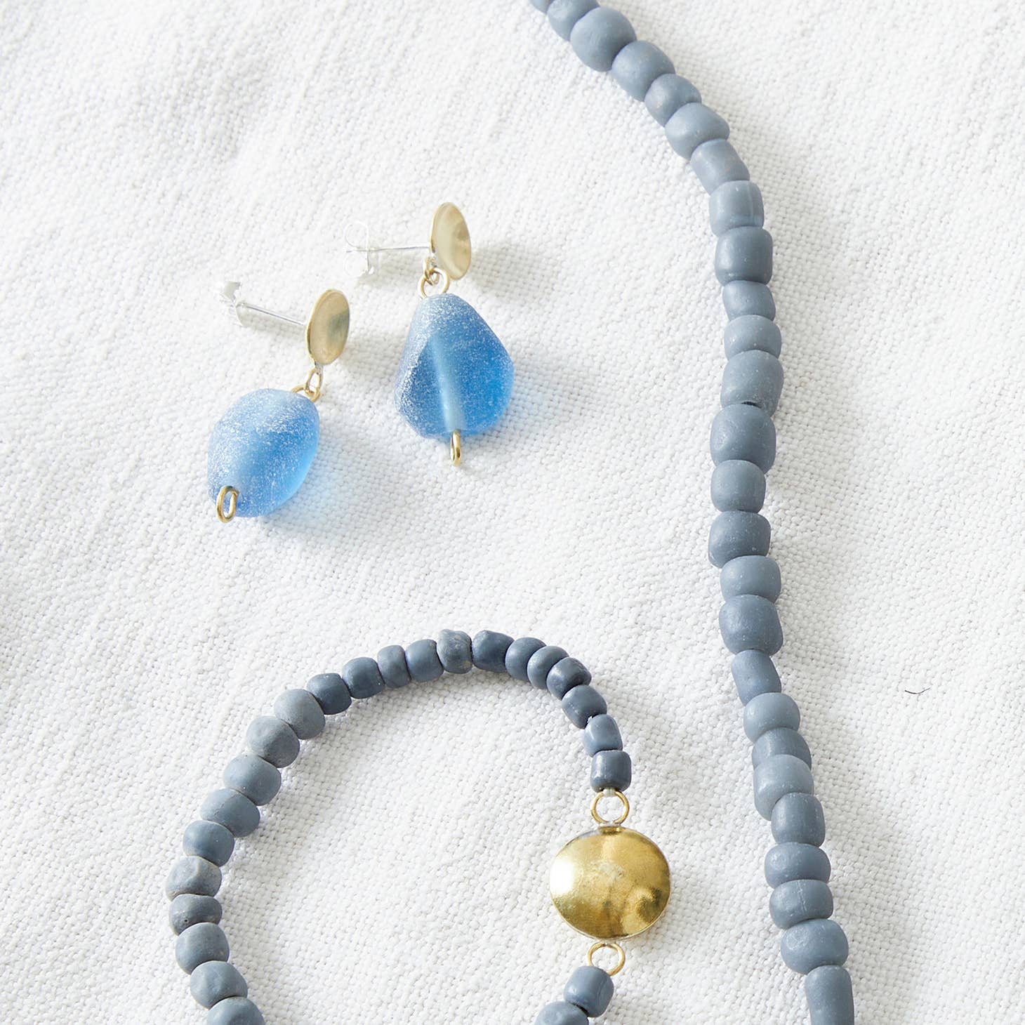 Just Trade River Blue Drop Earrings