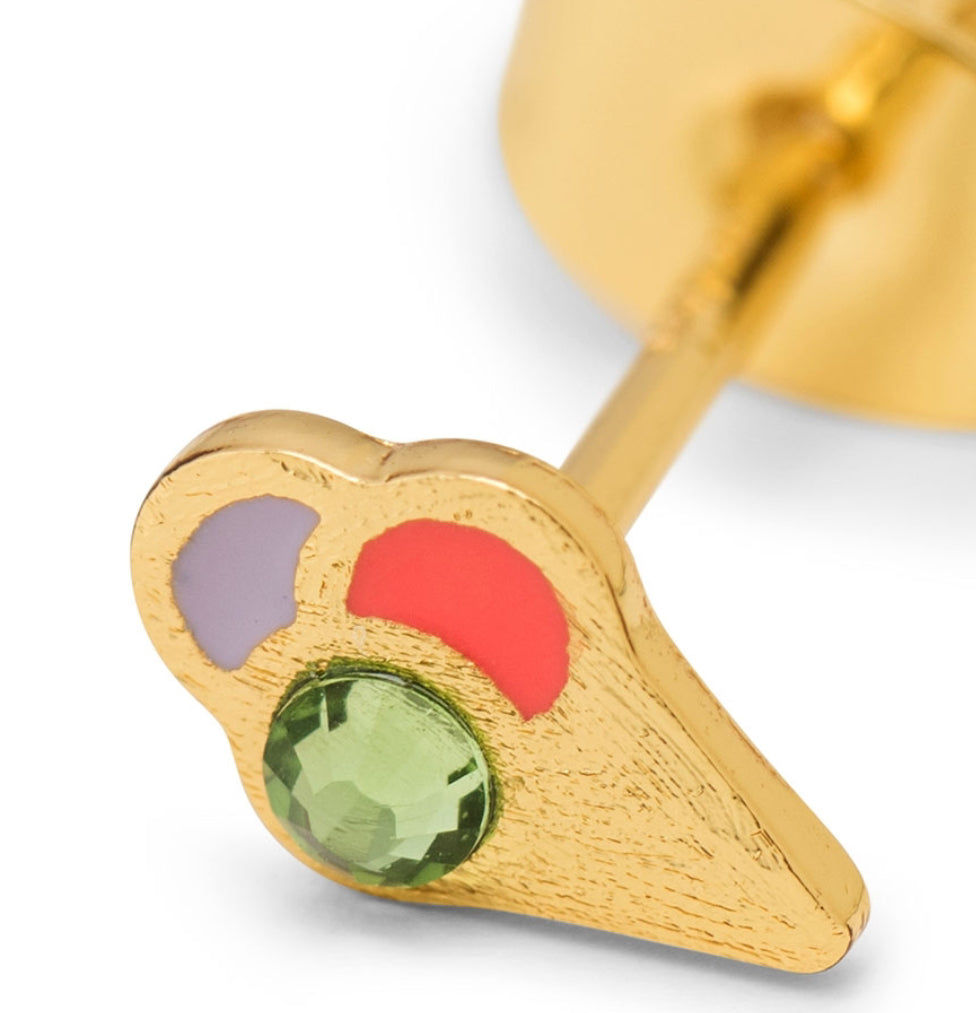 Lulu Copenhagen Crystal Gold Ice Cream Cone Single Stud Earring