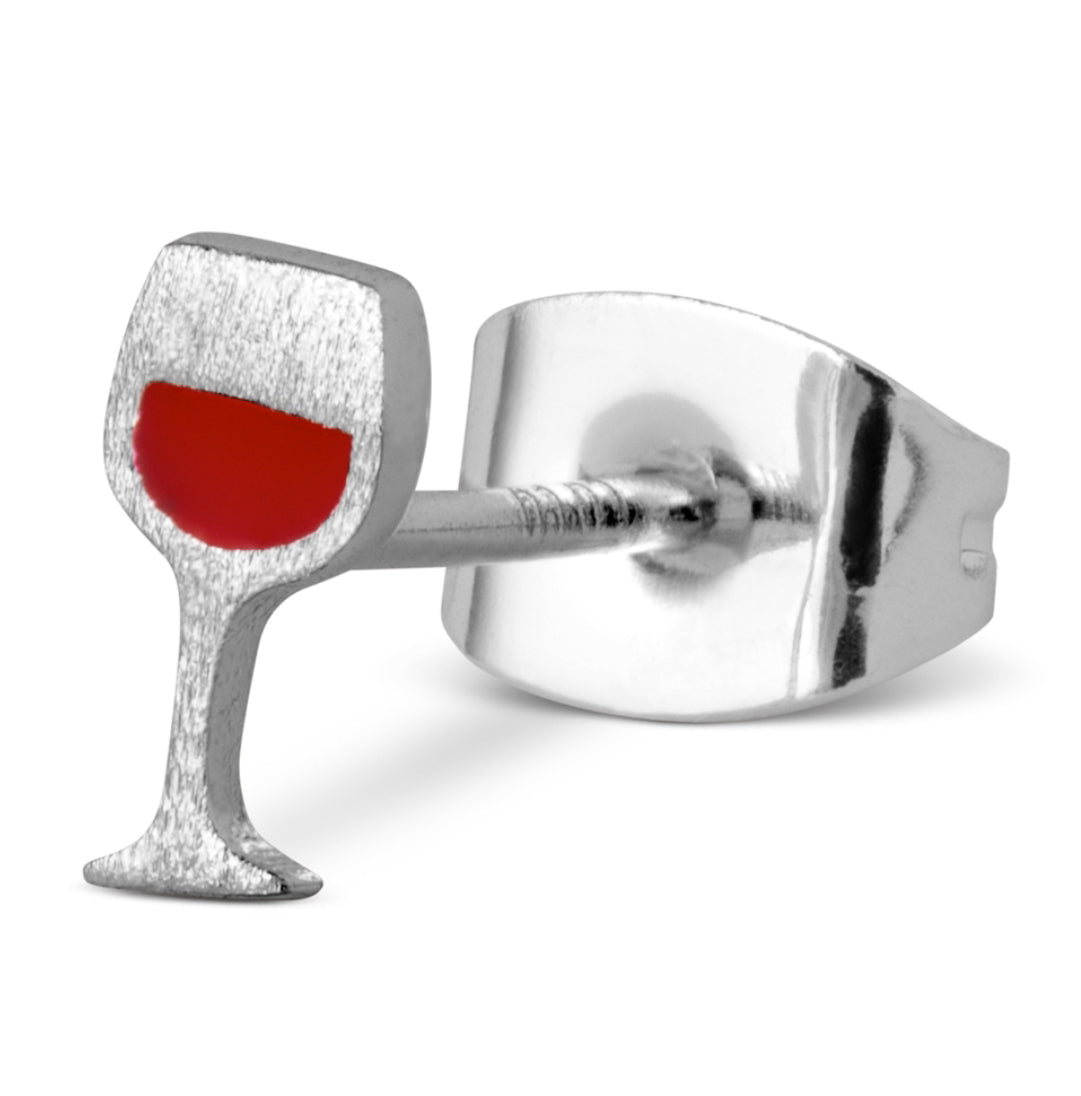 Lulu Copenhagen Silver Plated Friday Wine Stud Earring