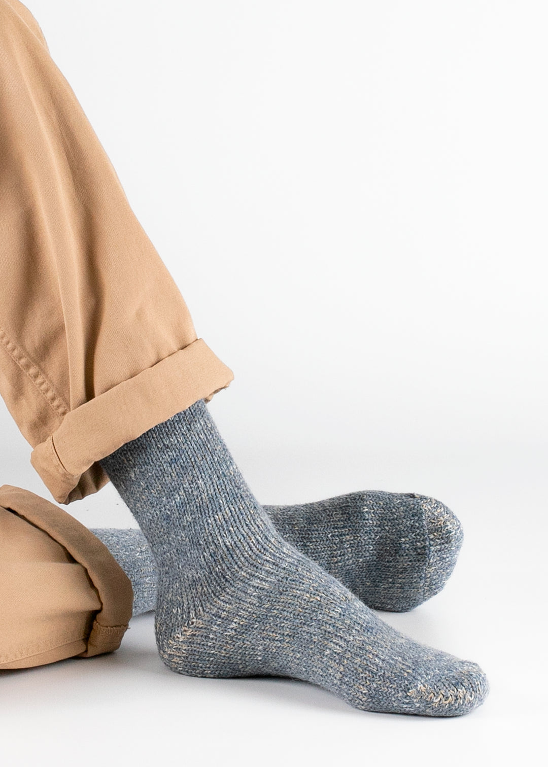Thunders Love Denim Blue Recycled Wool Socks