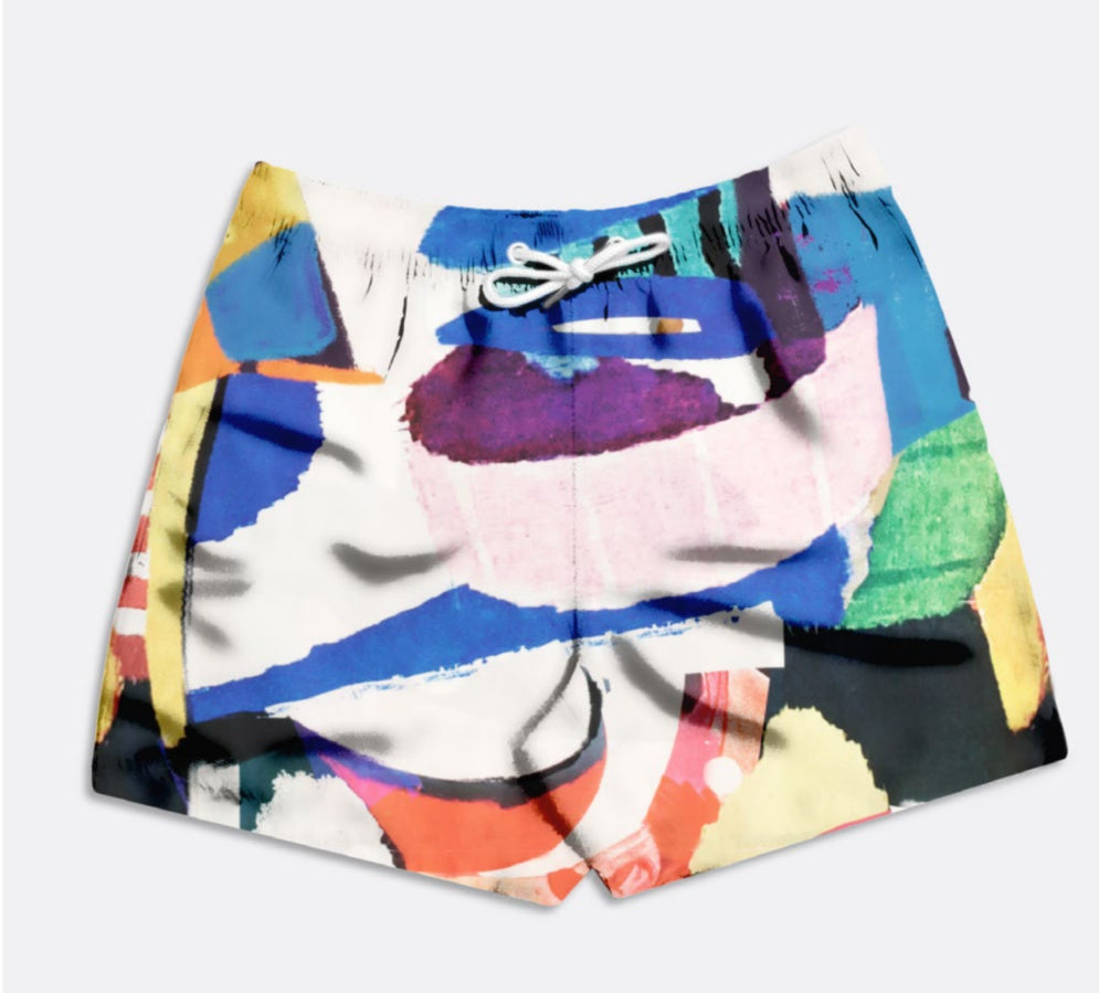 Far Afield Poster Print Swim Shorts