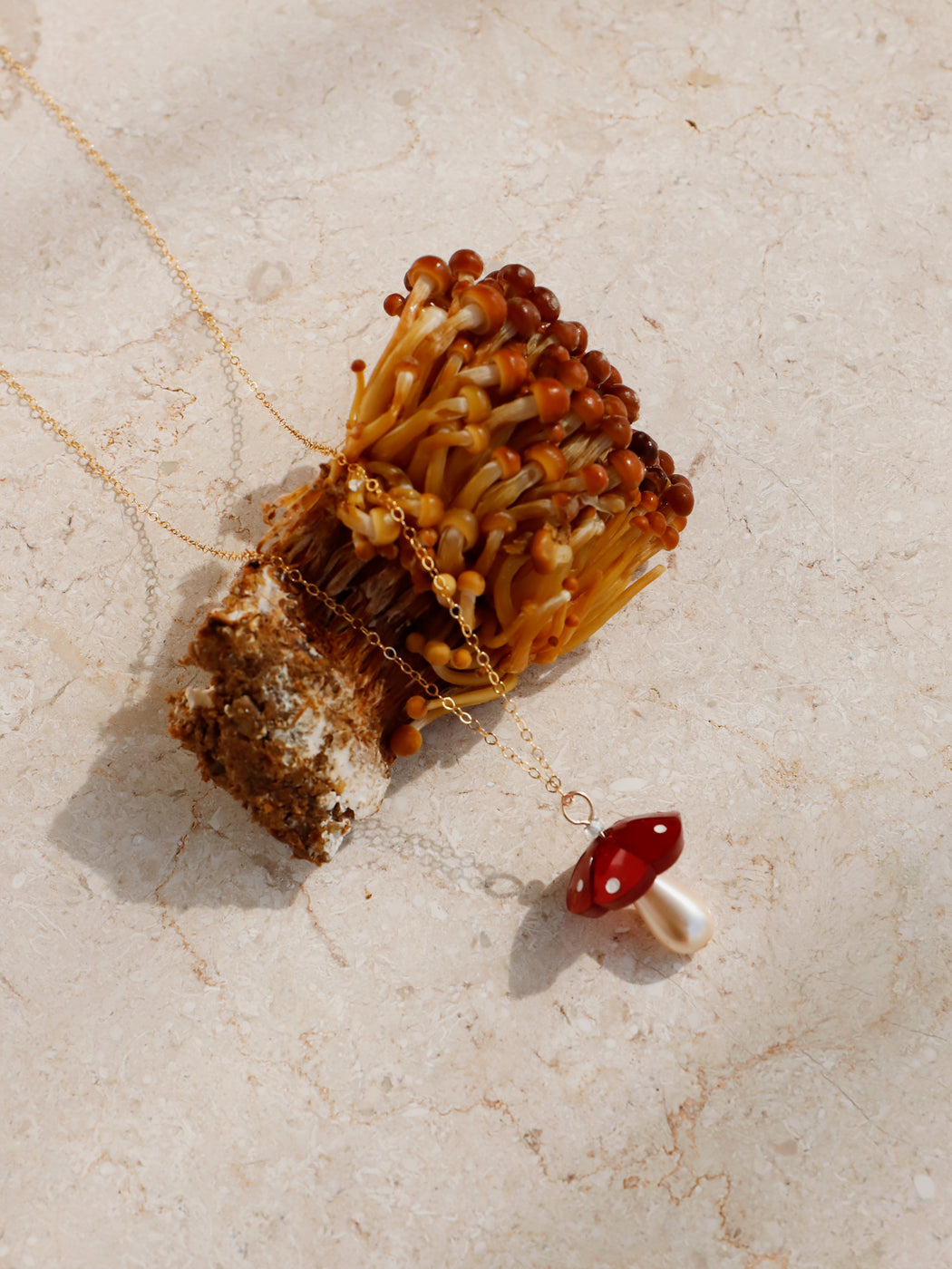 Wolf & Moon Red Shroom Mushroom Necklace