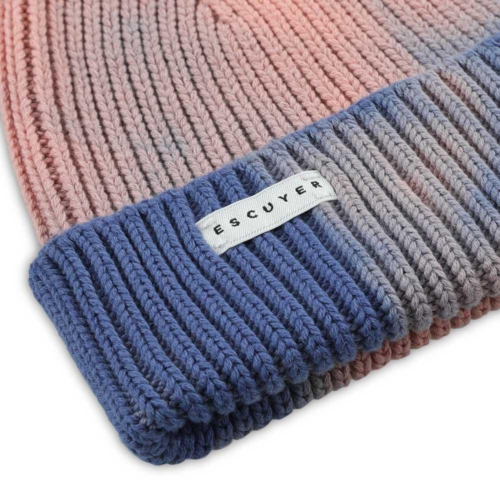 Escuyer Blue Indigo Coral Almond Tie Dye Beanie Hat