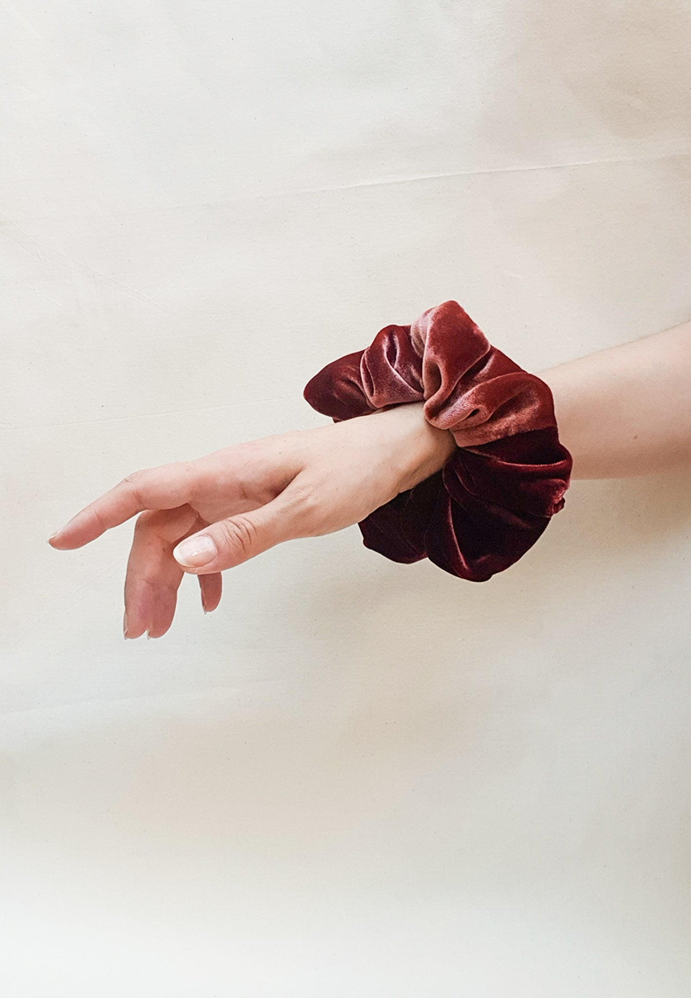 War & Drobe Rosy Red Velvet Scrunchie