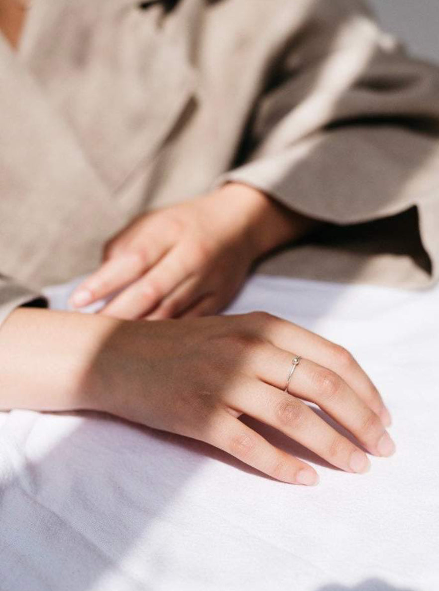 Studio Adorn Silver Bead Stacking Ring