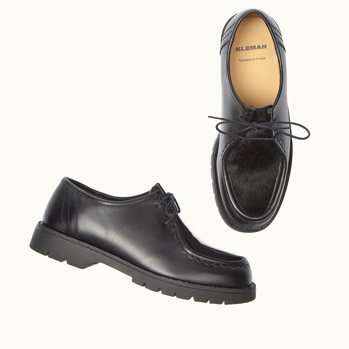 Kleman Padrini Noir Black Derby Shoes