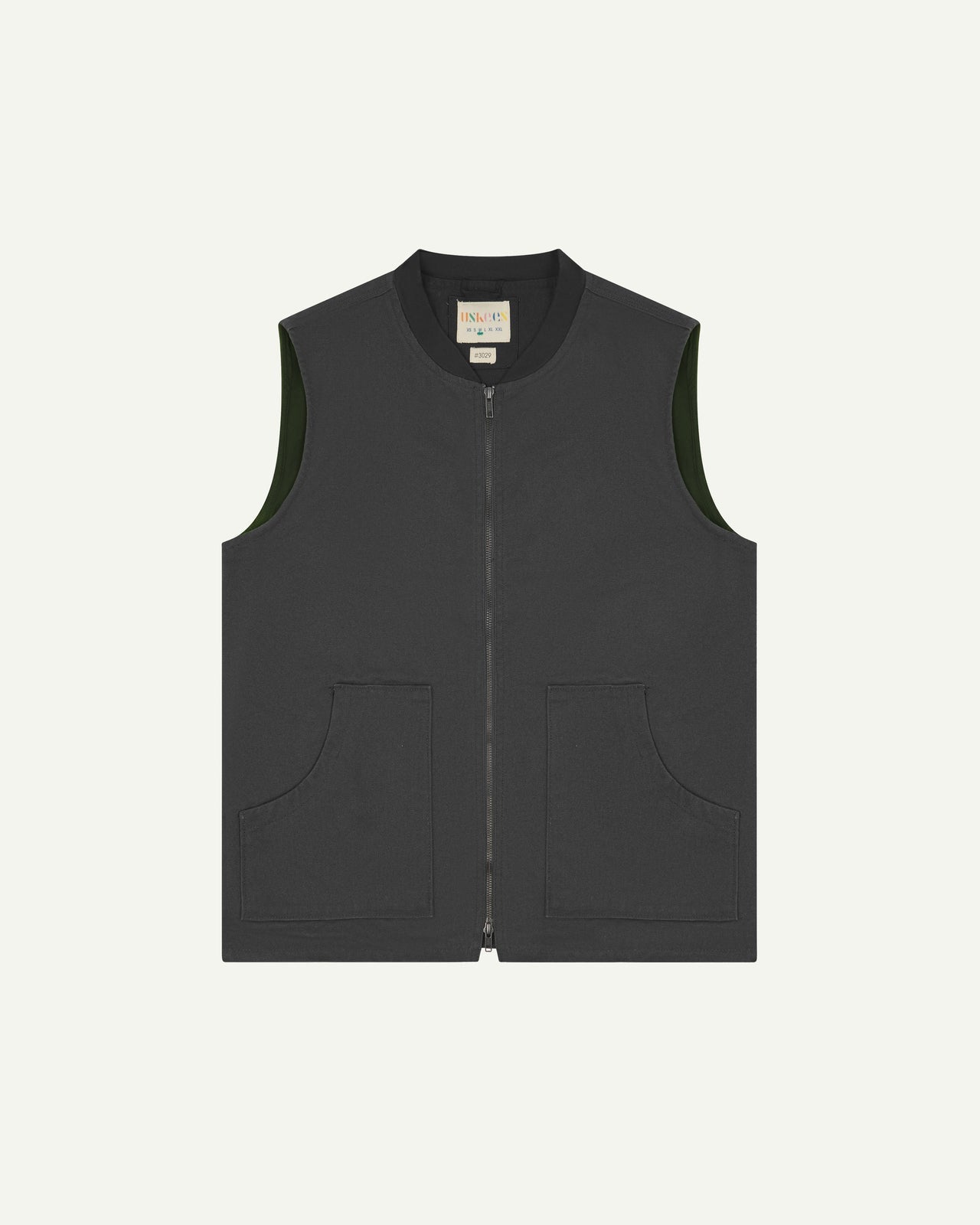 Uskees #3029 Charcoal Canvas Vest With Patch Pockets